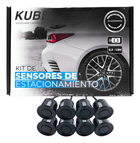 Kit De Sensor De Estacionamiento 8 Sensores Color Negro Negro
