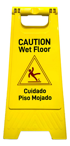 Cartel Señalizador Piso Mojado Tipo Carpa Wet Floor Amarillo Amarillo