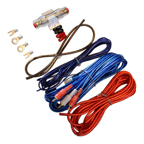 Kit De Cables 10 Gauges Rca Amplificadores Potencias 800w