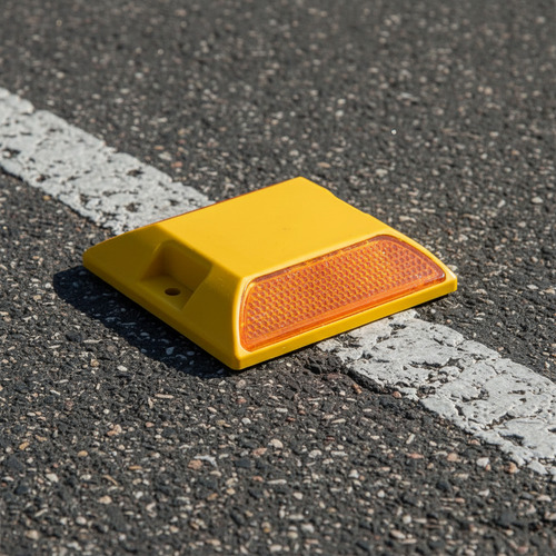 Tacha Vial Reflectiva Seguridad Vial Amarilla Ojo De Gato X1