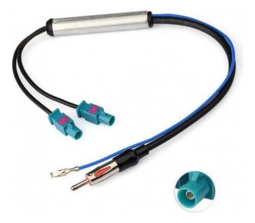 Amplificador De Antena Doble Fakra Macho A Iso Macho Phanton Negro