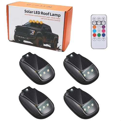 Luz Solar Rgb Auto Camioneta  Techo Casa Interior Exterior Adhesivo Negro Rgb
