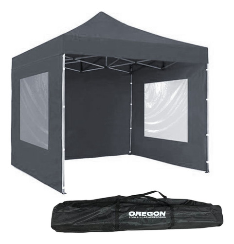 Gazebo Oregon Gaz001 3x3x3m 17 Kg Ajustable Impermeable Color Gris Oscuro