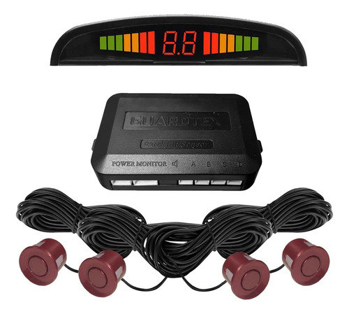 Sensor Estacionamiento Kit Con Sonido Y Display Digital Bordó