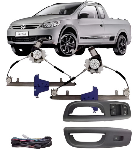 Kit Alza Cristales Originales Dp20 Vw Saveiro Trend 2p