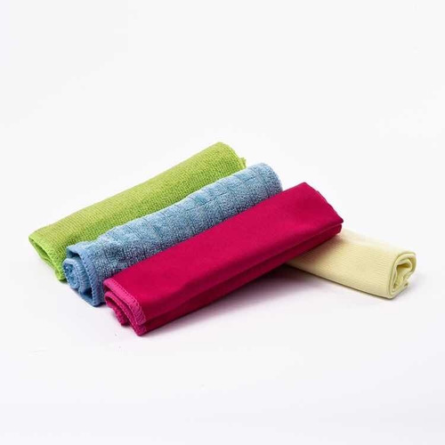 Paño Microfibra Pack X4 Unid Texturas Absorbentes Calidad