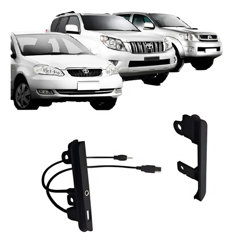 Marco Adaptador Estereo Toyota Hilux Sw4 Usb Auxiliar 2 Din Negro Mate